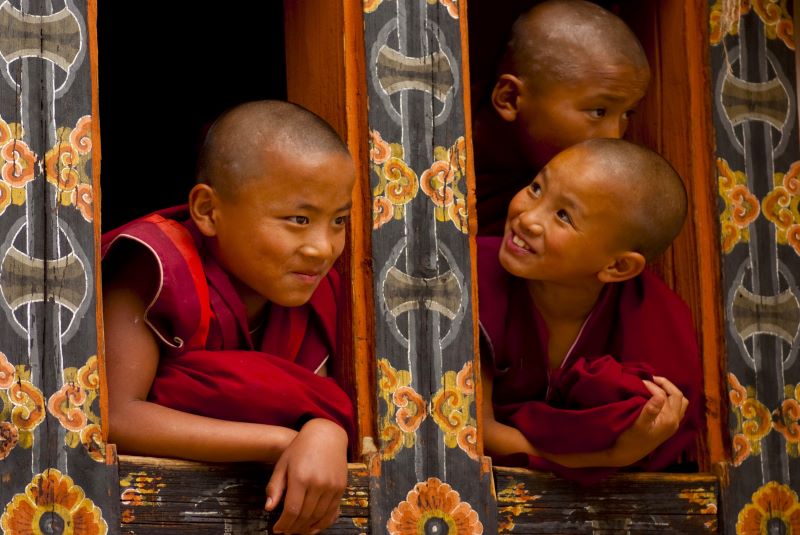 Kindermönche in Bhutan